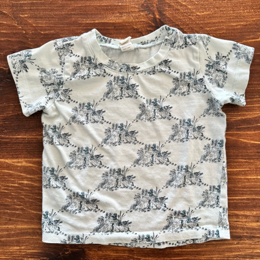 GUC kate quinn Light Blue Tree Stump Short Sleeve Cotton Tee 2T